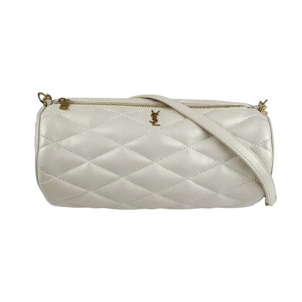 Saint Laurent Shoulder Bag Leather Ivory White
